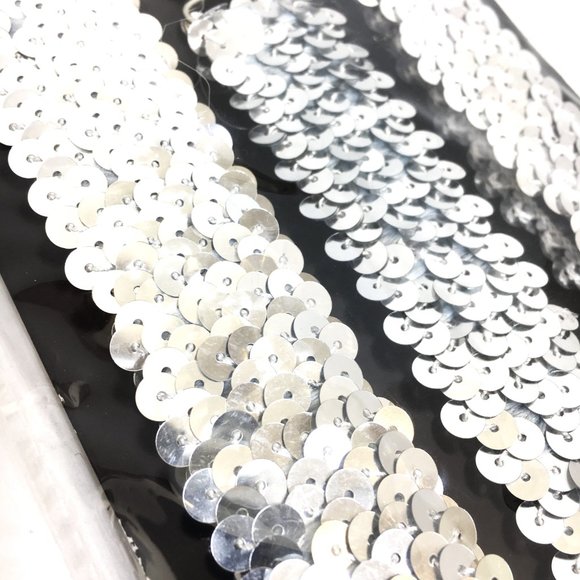 Suspenders Silver Sequin Y Stretch Clip On NWT NOS - Picture 7 of 11